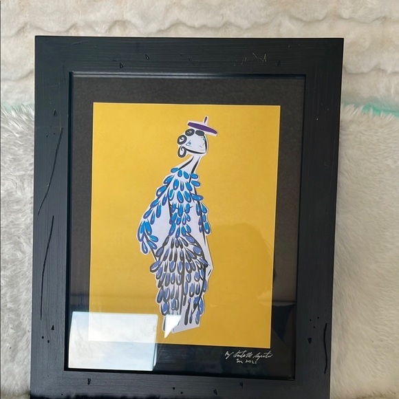 Framed Abstract Art with Black Frame - Picture 1 of 3
